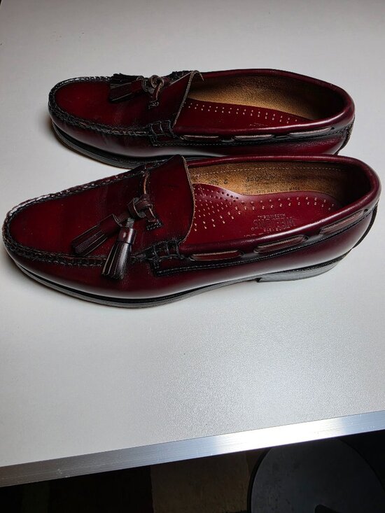 Vtg GH Bass & Co Weejuns Tassel Burgundy Leather Men\'s Preppy Loafers Sz 8.5 main image 10
